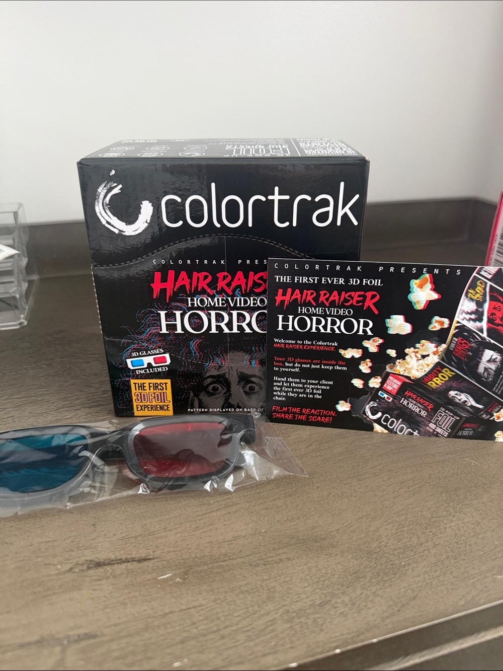 Colortrak Hair Raiser 3D Foil Home Video Horror Kit - Black